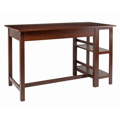 DESK | Ergode Velda Working Desk | Spacious 50W x 24.25D Surface | Side Storage with Drawer | Walnut Finish | Ideal for Home Office, Bedroom, or Den | casafoyer.myshopify.com