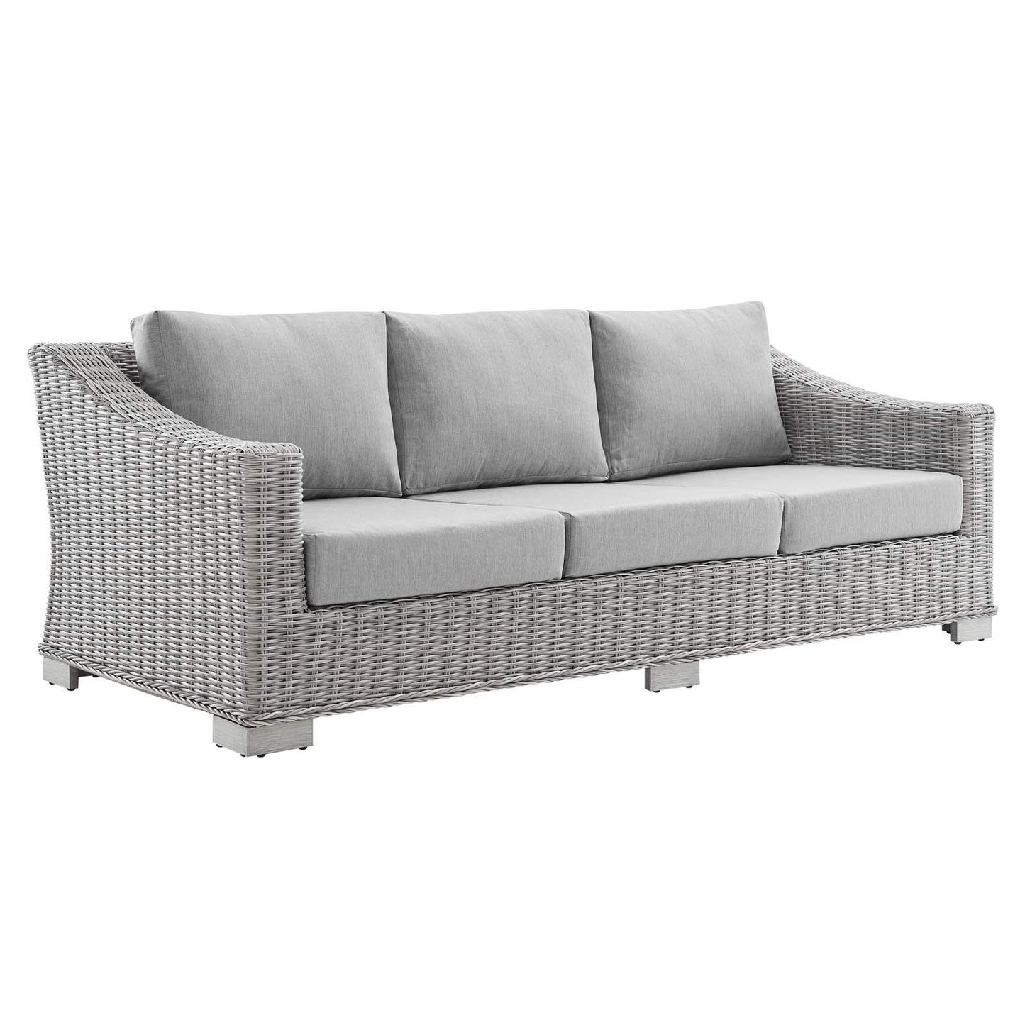 kitchen and dining room sets | CasaFoyer Conway Outdoor Patio Sunbrella Wicker Rattan 4-Piece Furniture Set | Stylish & Comfortable | UV-Resistant | Light Gray | Assembly Required | casafoyer.myshopify.com