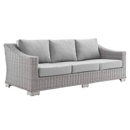 kitchen and dining room sets | CasaFoyer Conway Outdoor Patio Sunbrella Wicker Rattan 4-Piece Furniture Set | Stylish & Comfortable | UV-Resistant | Light Gray | Assembly Required | casafoyer.myshopify.com