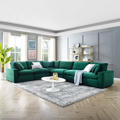 kitchen and dining room sets | CasaFoyer Commix Sectional Sofa | Luxurious & Inviting | Stain-Resistant Velvet | Solid Wood Construction | Foam Padded Cushions | Green | casafoyer.myshopify.com