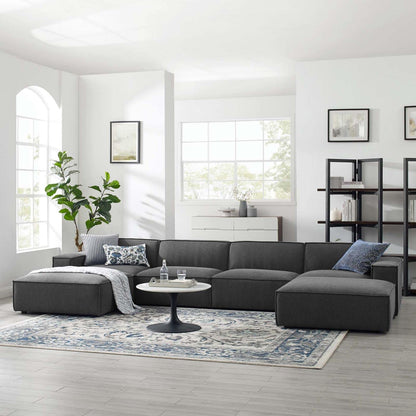 kitchen and dining room sets | CasaFoyer Restore Upholstered Fabric 6-Piece Sectional Sofa | Minimalist Elegance | French Piping | Polyester Upholstery | Dense Foam Padding | Pocket Coil Spring System | Sturdy Construction | Non-Marking Foot Caps | casafoyer.myshopify.com