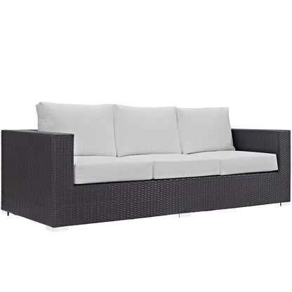 Patio Furniture Sets | Convene Outdoor Sectional Sofa Set | Durable Rattan Weave | All-Weather Cushions | Ideal for Patio, Backyard, Poolside | Includes Sofa | casafoyer.myshopify.com