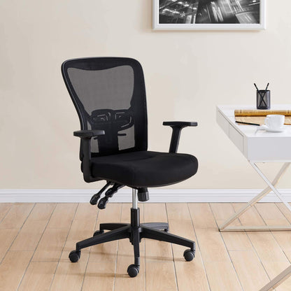 home office desk chairs | CasaFoyer Define Mesh Office Desk Chair | Spacious & Breathable Back | Durable Fabric Upholstery | Adjustable Armrests & Height | Stable Nylon Base | 360 Swivel & Dual-Wheel Casters | 331 lbs Weight Capacity | Black | casafoyer.myshopify.com