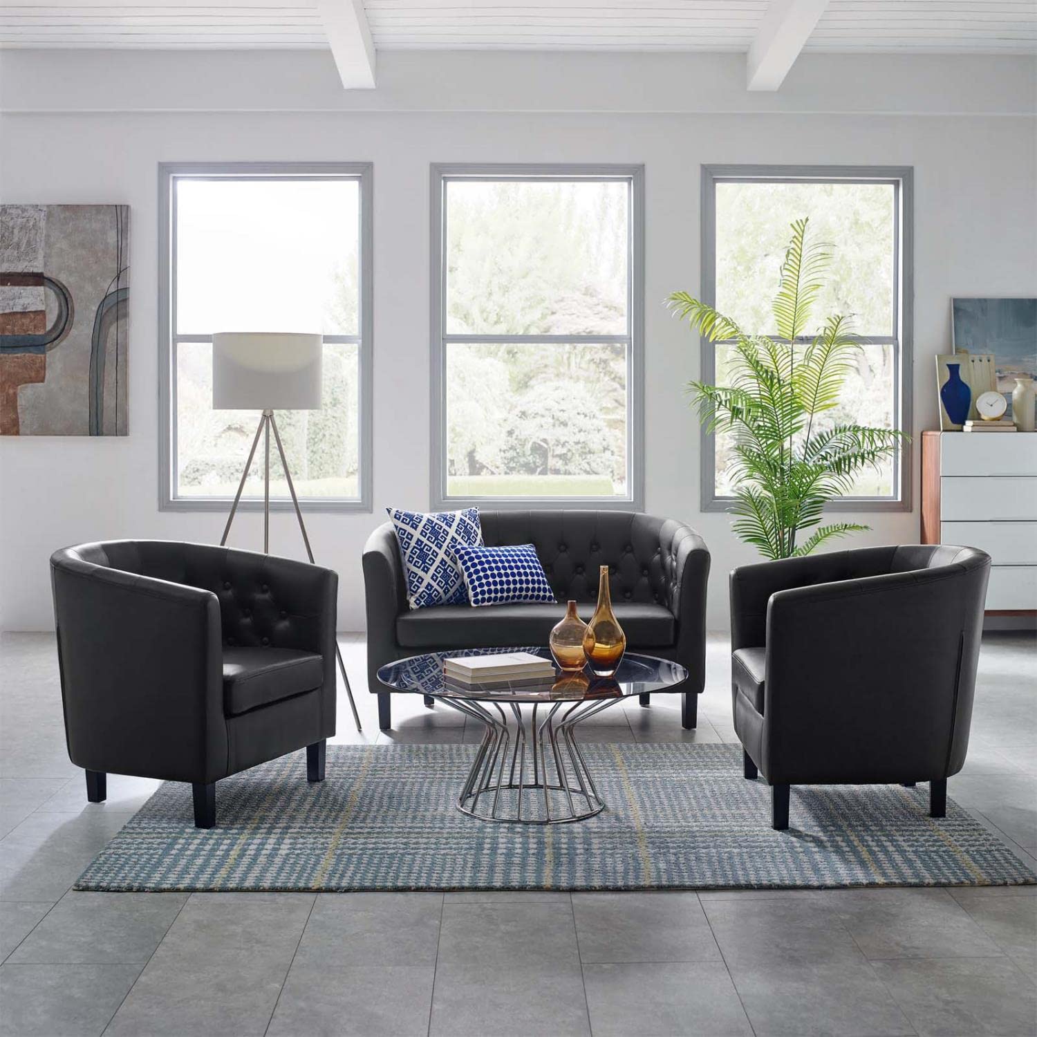 kitchen and dining room sets | CasaFoyer Prospect Collection | Loveseat & Armchair Set - Timeless Elegance with a Modern Touch | Chesterfield Design | Button Tufting | Faux Leather Upholstery | Comfortable & Captivating Lounging Experience | casafoyer.myshopify.com