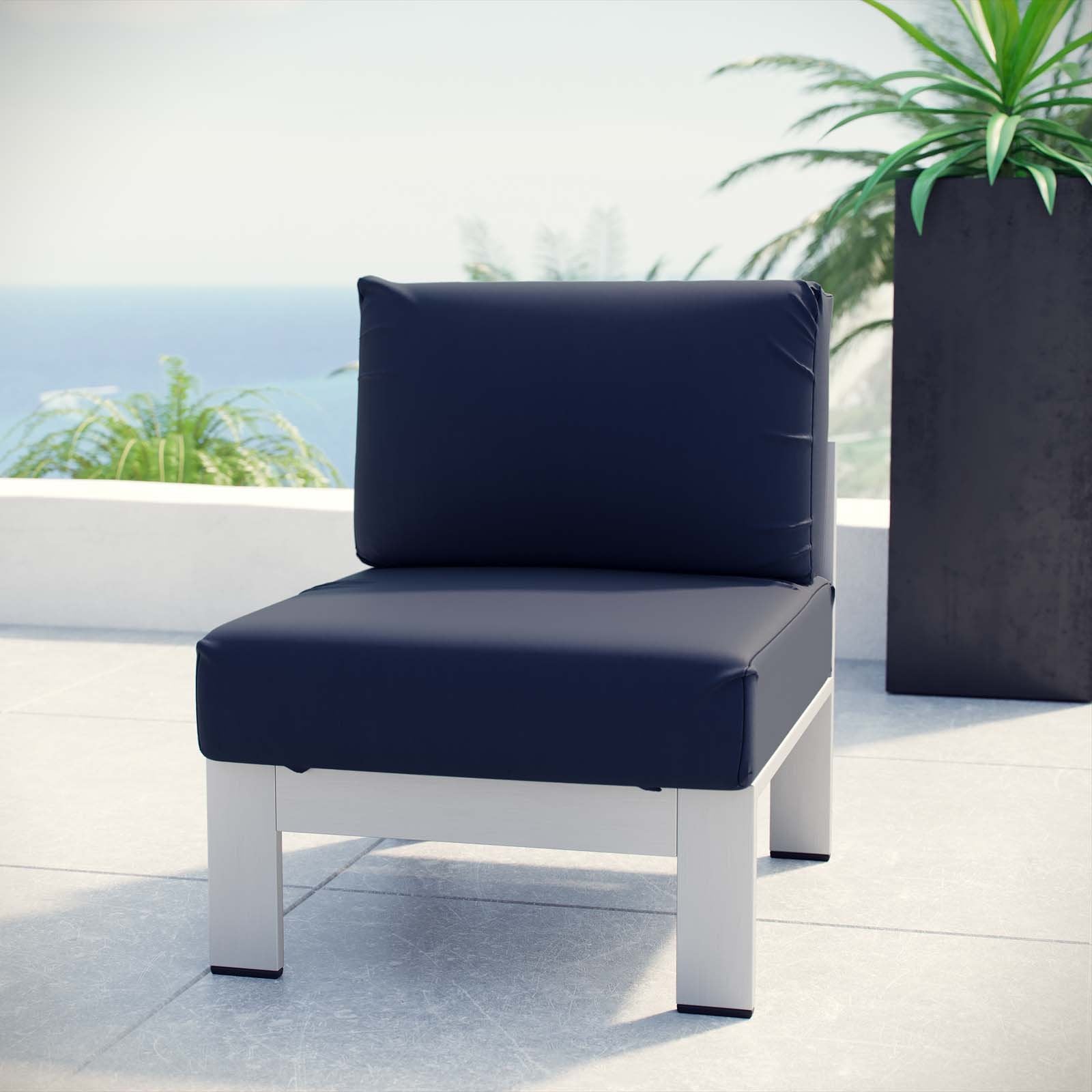 patio bistro sets | CasaFoyer Shore Outdoor Patio Armless Chair | Durable Aluminum Frame | Weather-Resistant Fabric | Stylish & Reliable | Set of 1 | casafoyer.myshopify.com
