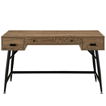 home office desks | Surplus Reclaimed Wood Desk | Drawers | Steel Legs | Industrial Style | Rustic Elegance | casafoyer.myshopify.com