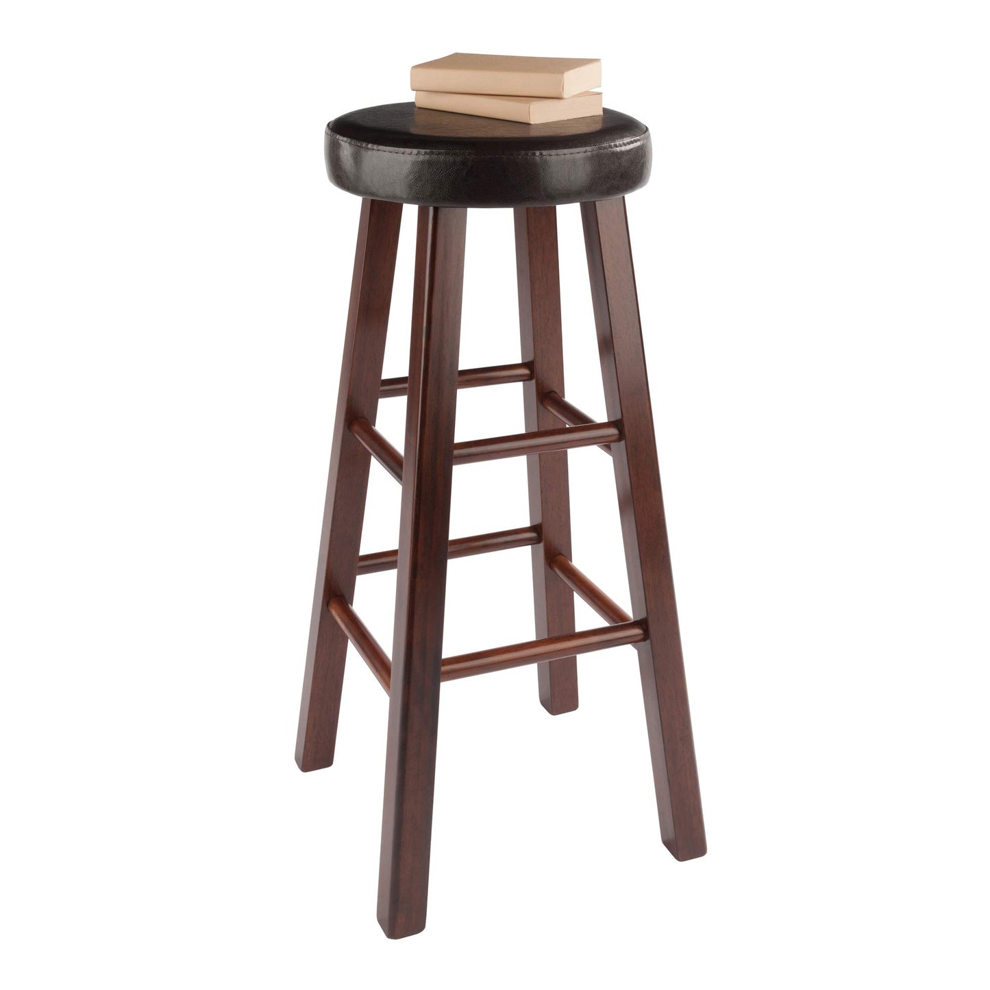 barstools | CasaFoyer Exquisite  Wood Marta Bar Stools - Set of 2 | Antique Walnut Finish | Cushioned Seats | Stable & Durable | Ideal for Home Bars & Game Rooms | casafoyer.myshopify.com