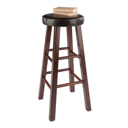 barstools | CasaFoyer Exquisite  Wood Marta Bar Stools - Set of 2 | Antique Walnut Finish | Cushioned Seats | Stable & Durable | Ideal for Home Bars & Game Rooms | casafoyer.myshopify.com