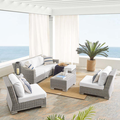 kitchen and dining room sets | CasaFoyer Conway Outdoor Patio Sunbrella Wicker Rattan 5-Piece Furniture Set | Stylish & Comfortable | UV-Resistant | Durable | Water-Resistant Covers | Easy Assembly | casafoyer.myshopify.com