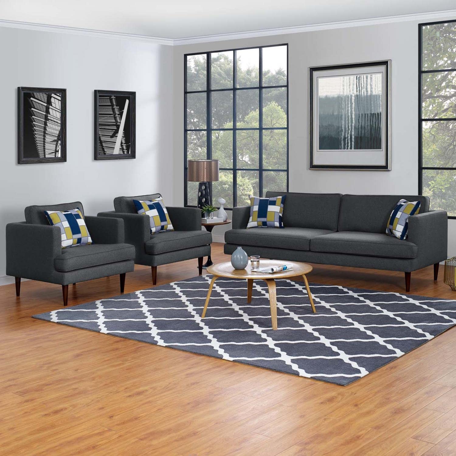 kitchen and dining room sets | CasaFoyer Agile Sofa & 2 Armchair Set | Versatile & Stylish | Mid-Century Design | Densely Padded | Removable & Machine-Washable Covers | 1323 lbs Sofa, 441 lbs Armchair | Gray | casafoyer.myshopify.com