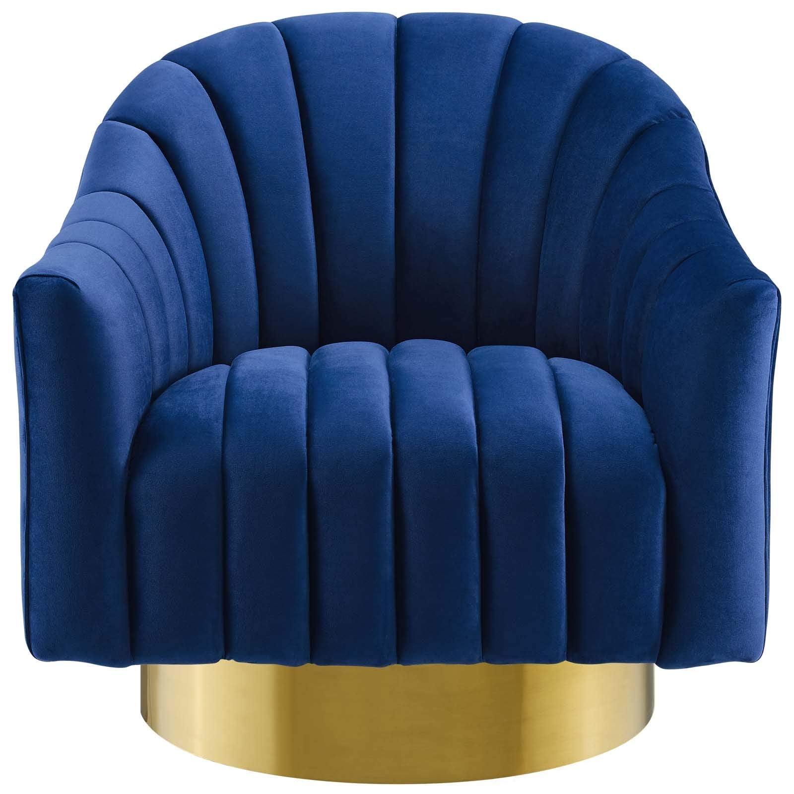 home office desk chairs | CasaFoyer Buoyant Vertical Channel Tufted Accent Lounge Swivel Chair | Ultimate Comfort & Style | Vintage Glamour | Stain-Resistant Velvet Upholstery | Gold Stainless Steel Base | casafoyer.myshopify.com