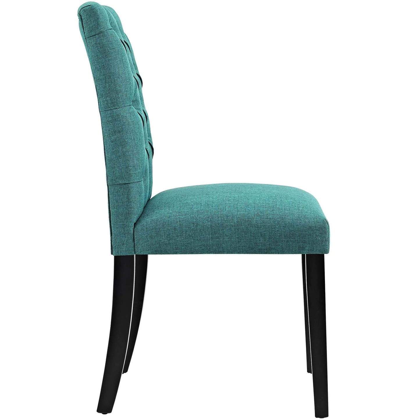 home office desk chairs | CasaFoyer Duchess Dining Chair Set of 4 | Elegant Curved Silhouette | Button-Tufted Backrest | Plush Comfort | Wooden Legs | Teal | casafoyer.myshopify.com