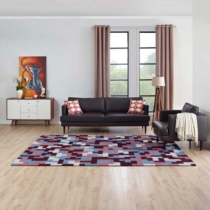 Carpet & Rugs | CasaFoyer Andela Geometric Mosaic Area Rug | Modern & Elegant Design | Soft Polyester Microfiber | Jute Fabric Bottom | Durable & Non-Shedding | Stain Resistant | Easy to Maintain | 8x10 Size | casafoyer.myshopify.com