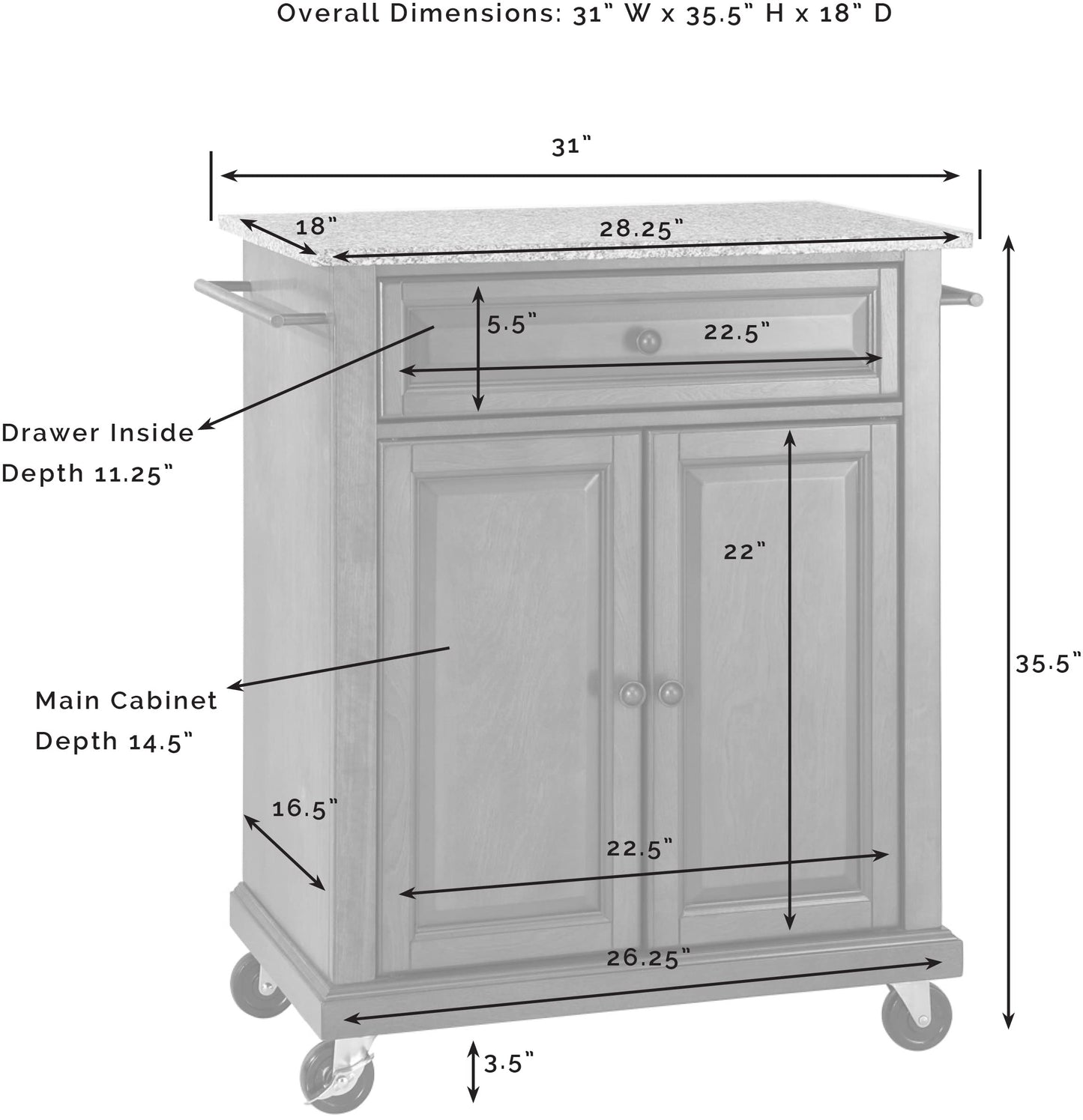 Kitchen Storage | Sturdy Solid Hardwood Kitchen Island | Elegant Raised Panel Doors | Ample Storage Space | Vintage Mahogany Finish | casafoyer.myshopify.com