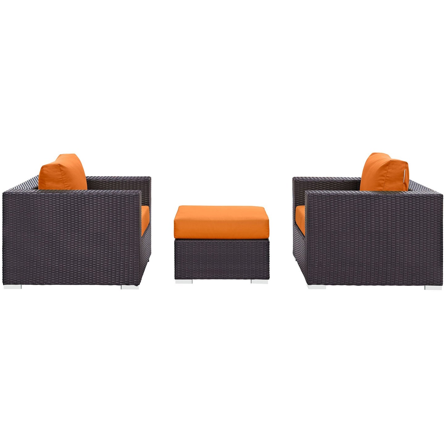 kitchen and dining room sets | CasaFoyer Convene Outdoor Sectional Set | Synthetic Rattan | Aluminum Frame | Weather-Resistant Cushions | Includes Ottoman & Armchairs | casafoyer.myshopify.com