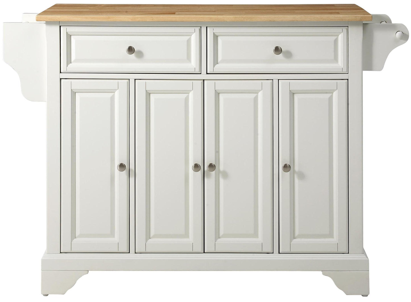 Kitchen Storage | Durable Solid Hardwood Kitchen Island | Elegant Raised Panel Doors | Ample Storage Space | White Finish | casafoyer.myshopify.com