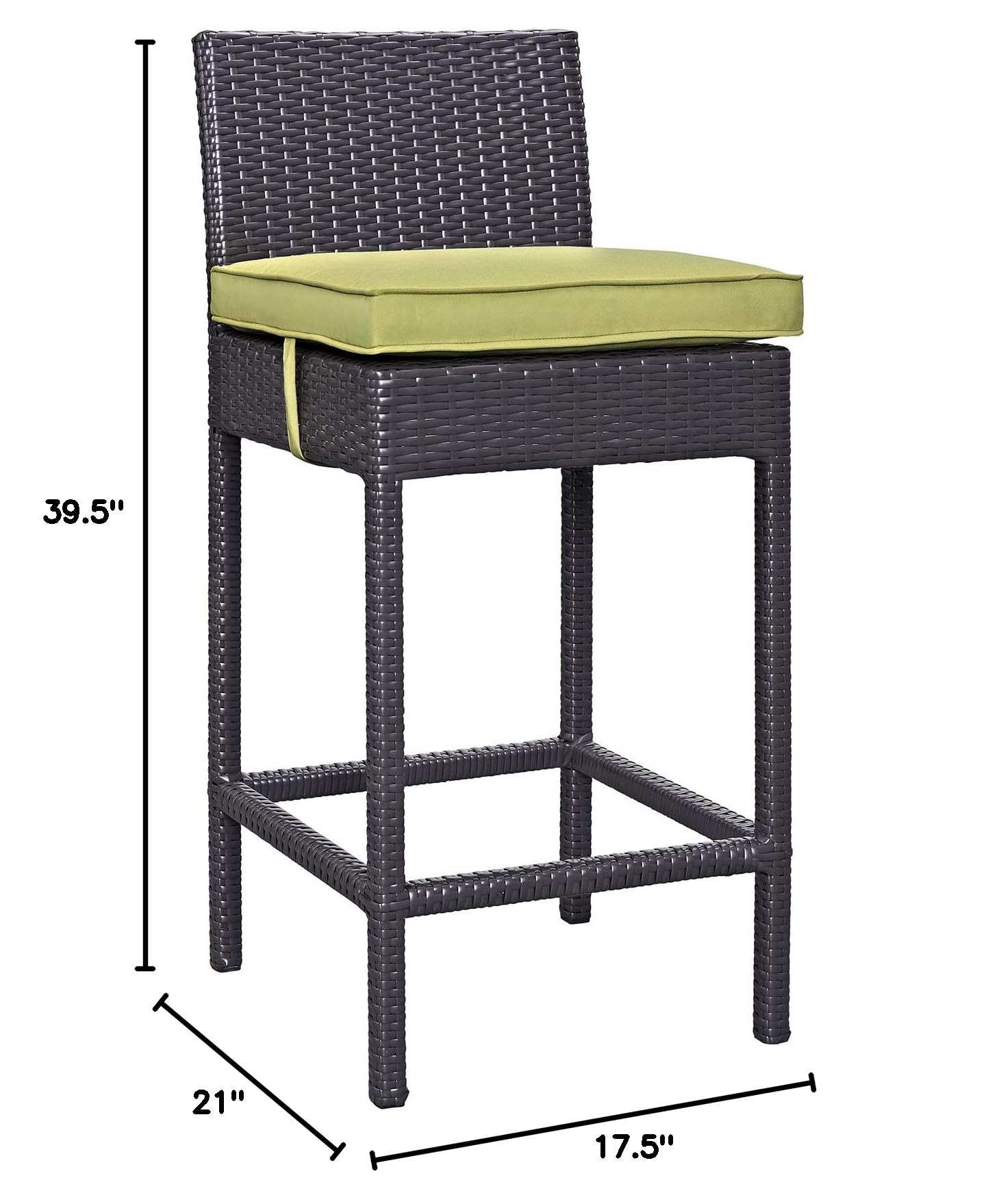 STOOL_SEATING | Convene Outdoor Bar Stool | Synthetic Rattan | Aluminum Frame | All-Weather Cushions | casafoyer.myshopify.com