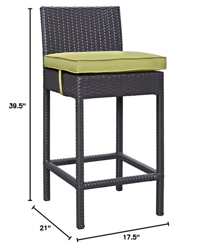 STOOL_SEATING | Convene Outdoor Bar Stool | Synthetic Rattan | Aluminum Frame | All-Weather Cushions | casafoyer.myshopify.com
