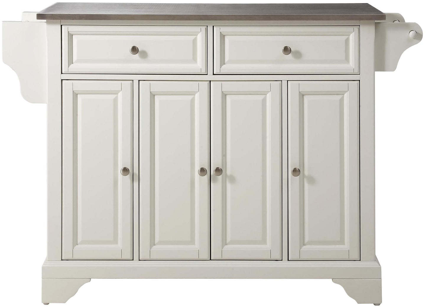 Kitchen Storage | Durable Solid Hardwood Kitchen Island | Raised Panel Doors | Ample Storage Space | Elegant & Functional | White Finish | casafoyer.myshopify.com