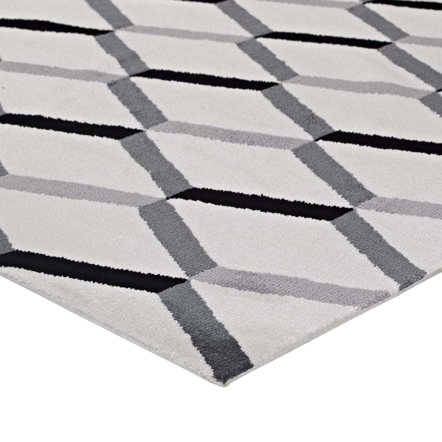 area rugs | CasaFoyer Sigrun Geometric Chevron Area Rug | Modern Design | Soft Polyester Microfiber | Jute Bottom | High-Density Weave | Non-Shedding | Stain-Resistant | Easy to Maintain | 5x8 | Black and White | casafoyer.myshopify.com