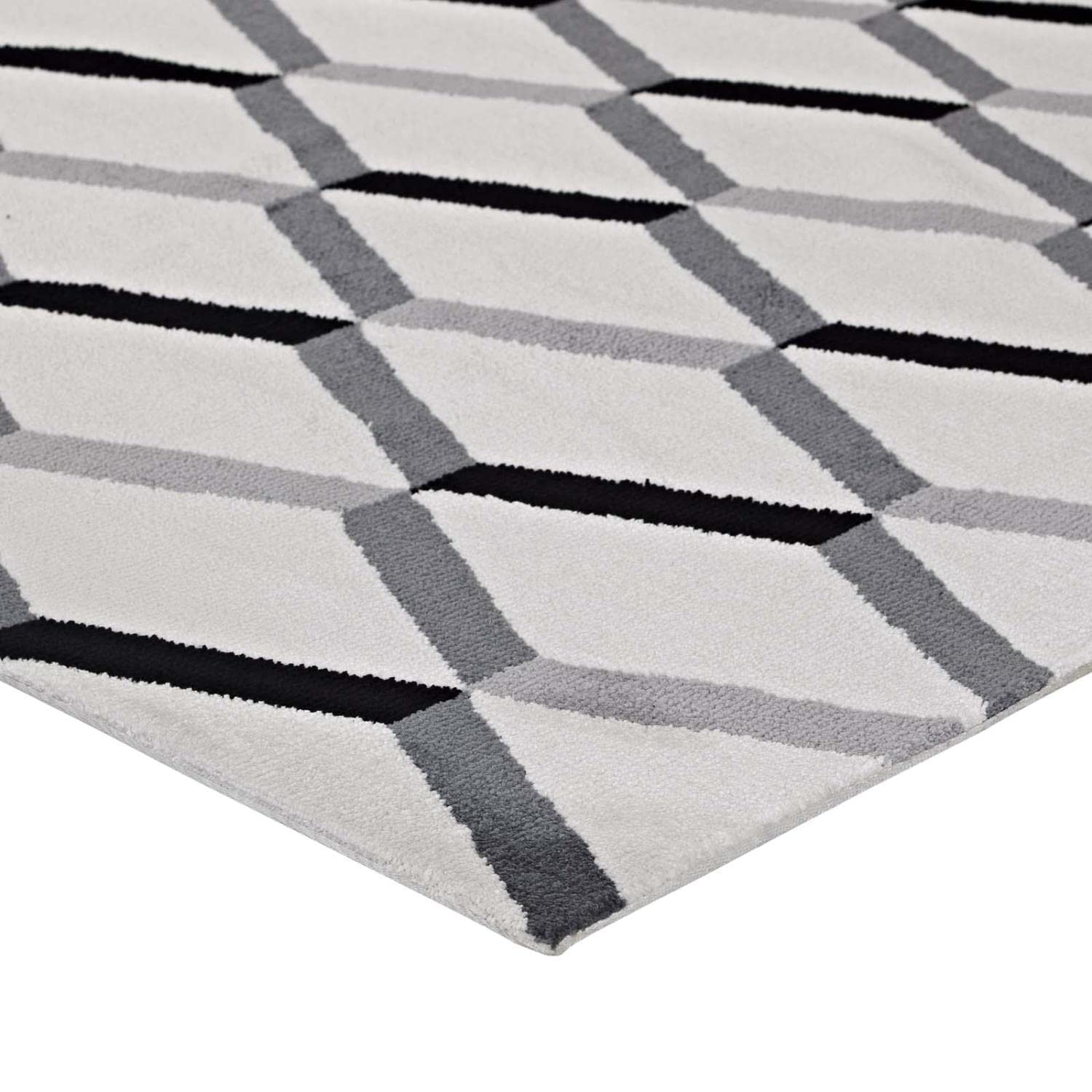area rugs | CasaFoyer Sigrun Geometric Chevron Area Rug | Modern Design | Soft Polyester Microfiber | Jute Bottom | High-Density Weave | Non-Shedding | Stain-Resistant | Easy to Maintain | 5x8 | Black and White | casafoyer.myshopify.com