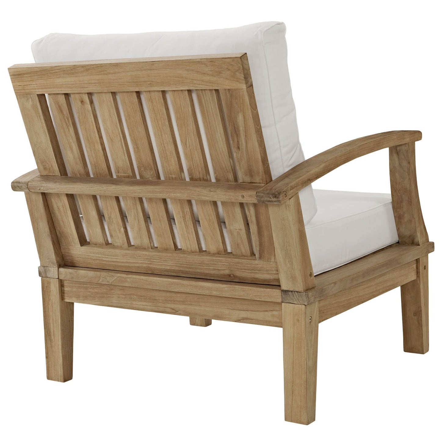 Chair | Marina Teak Wood Outdoor Patio Arm Chair | Luxury, Durable, All-Weather Cushions | Easy Assembly | Protect Cushions from Rain | Clean with Mild Soap | casafoyer.myshopify.com