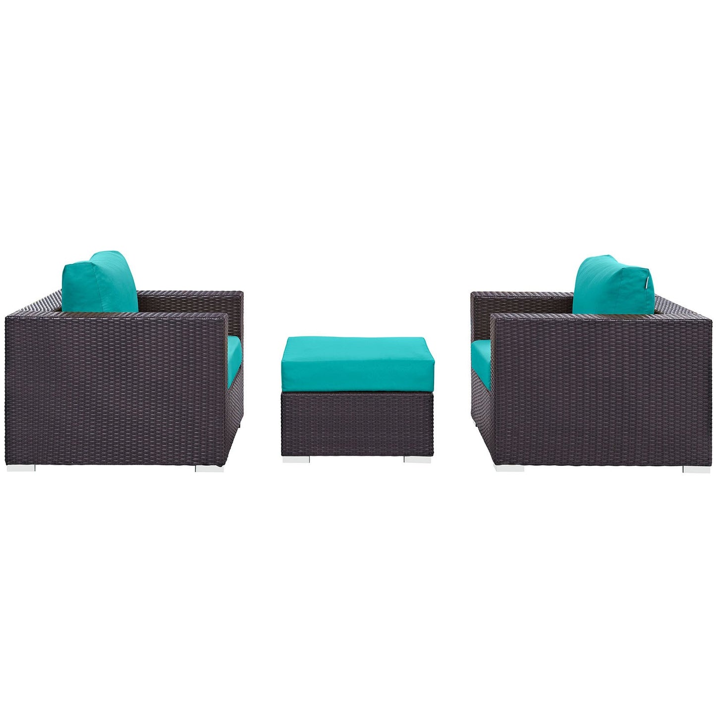 kitchen and dining room sets | CasaFoyer Convene Outdoor Sectional Set | Durable Rattan & Aluminum Frame | Weather-Resistant Cushions | Includes Ottoman & Armchairs | casafoyer.myshopify.com