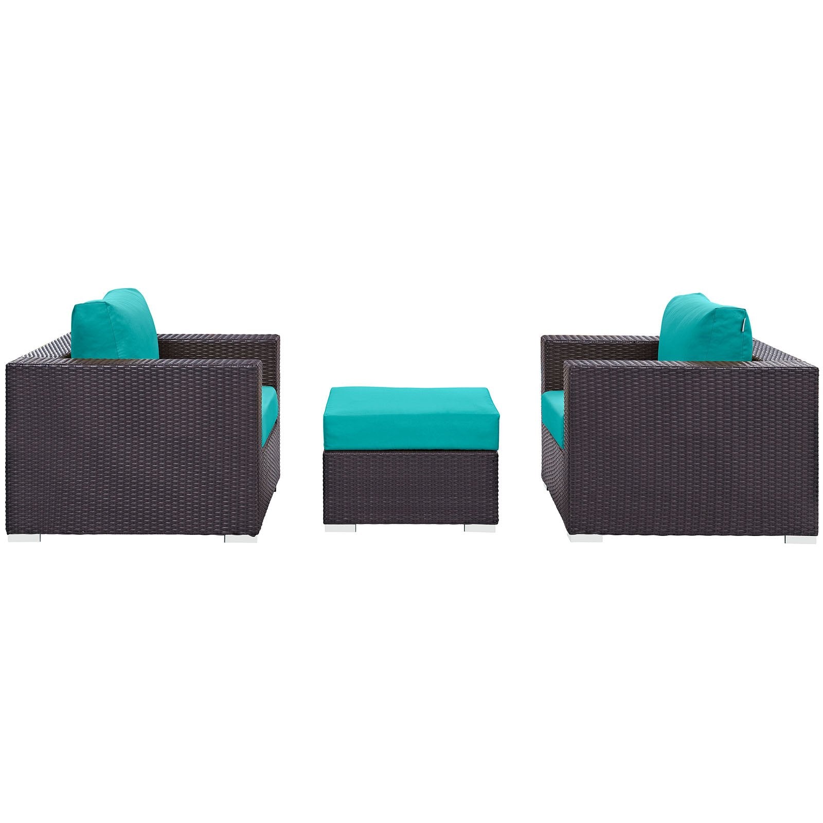 kitchen and dining room sets | CasaFoyer Convene Outdoor Sectional Set | Durable Rattan & Aluminum Frame | Weather-Resistant Cushions | Includes Ottoman & Armchairs | casafoyer.myshopify.com