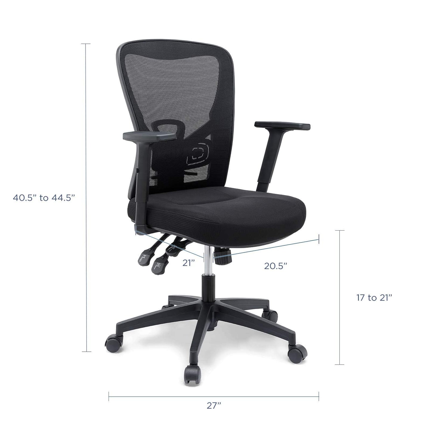 home office desk chairs | CasaFoyer Define Mesh Office Desk Chair | Spacious & Breathable Back | Durable Fabric Upholstery | Adjustable Armrests & Height | Stable Nylon Base | 360 Swivel & Dual-Wheel Casters | 331 lbs Weight Capacity | Black | casafoyer.myshopify.com
