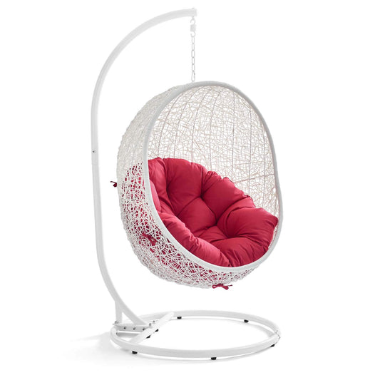 porch swings | Ergode Hide Outdoor Patio Swing Chair | Tranquil Island Getaway | Synthetic Rattan Weave | All-Weather Cushion | Powder-Coated Steel Frame | Hanging Chain | Indoor/Outdoor Use | UV Resistant | Cloak Swing Chair | casafoyer.myshopify.com