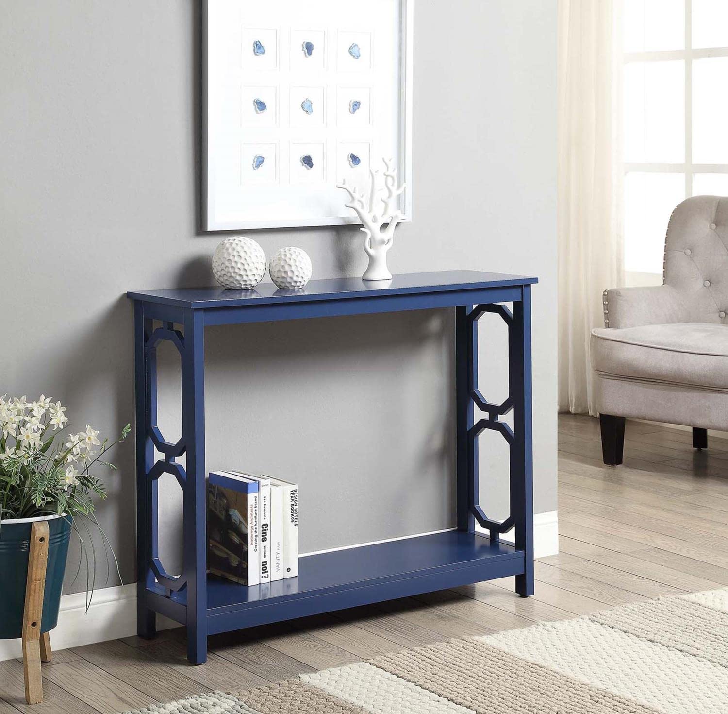 TABLE | Ergode Omega Console Table with Shelf | Sleek & Contemporary Design | Ample Display Space | Easy to Maintain | Hidden Storage | Easy Assembly | casafoyer.myshopify.com