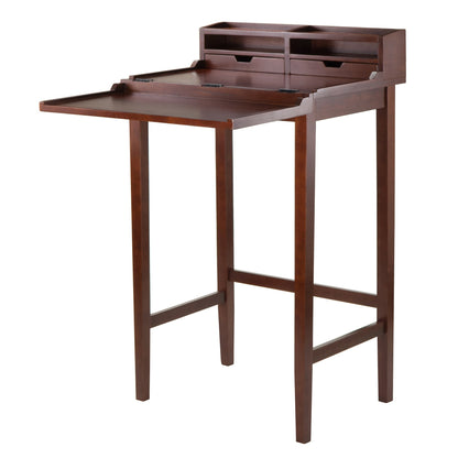 DESK | Ergode  Wood Brighton Ergonomic High Desk | Versatile Standing Work Station | Ample Storage | Walnut Finish | 27.95 W x 19.92 D x 45.91 H | casafoyer.myshopify.com