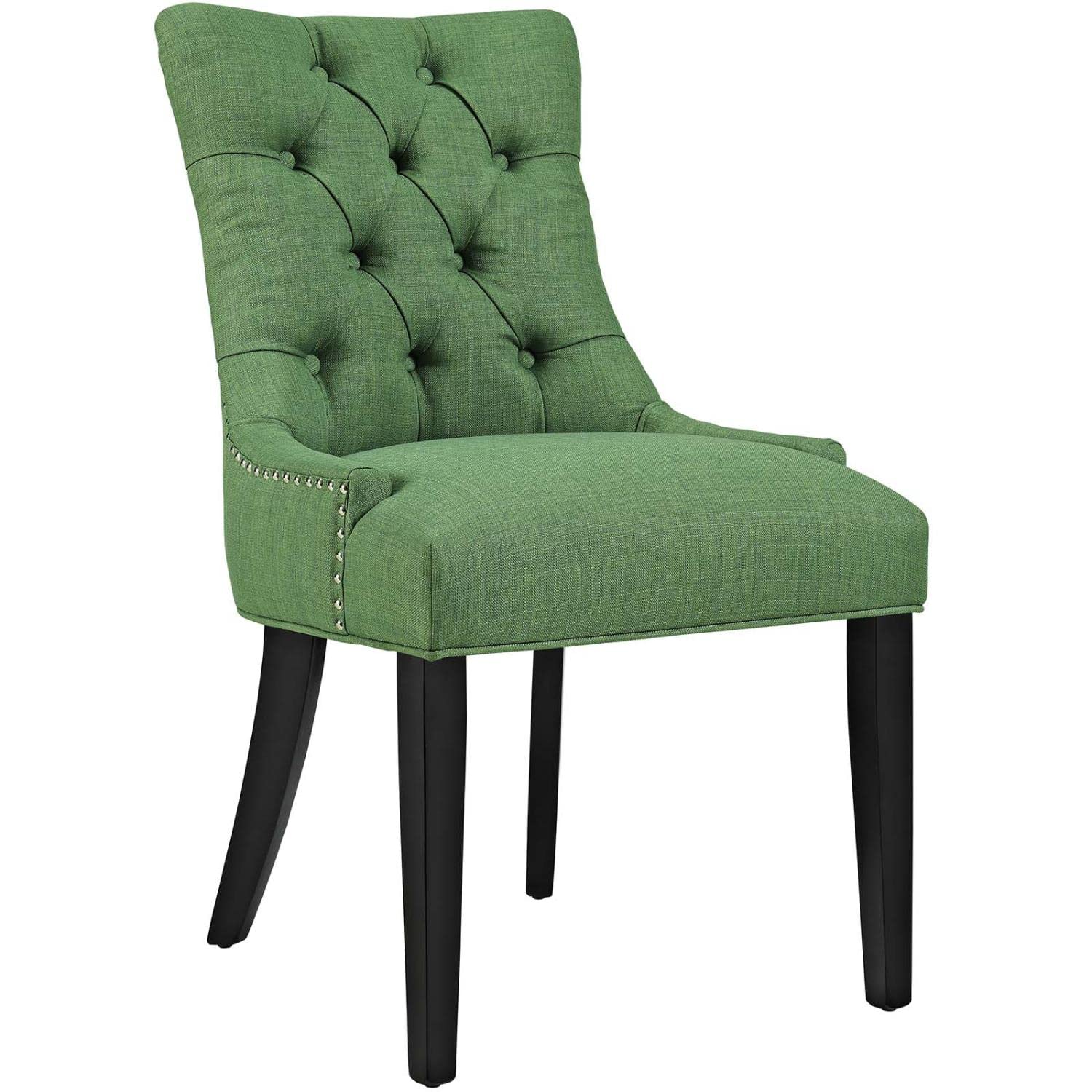 home office desk chairs | CasaFoyer Regent Dining Side Chair Set of 2 | Exquisite Nostalgic Design | Tufted Buttons | Nailhead Trim | Foam Cushioned Seat | Polyester Fabric | Non-Marking Foot Caps | Tapered Wood Legs | Green | casafoyer.myshopify.com