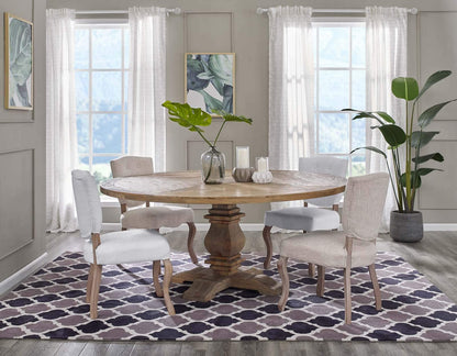 patio dining tables | CasaFoyer Column Dining Table | Exquisite Design | Solid Pine Wood | 71 Round Table Top | Seats up to Ten | Perfect for Modern Farmhouse, Rustic, Industrial, or Ranch Style Homes | casafoyer.myshopify.com