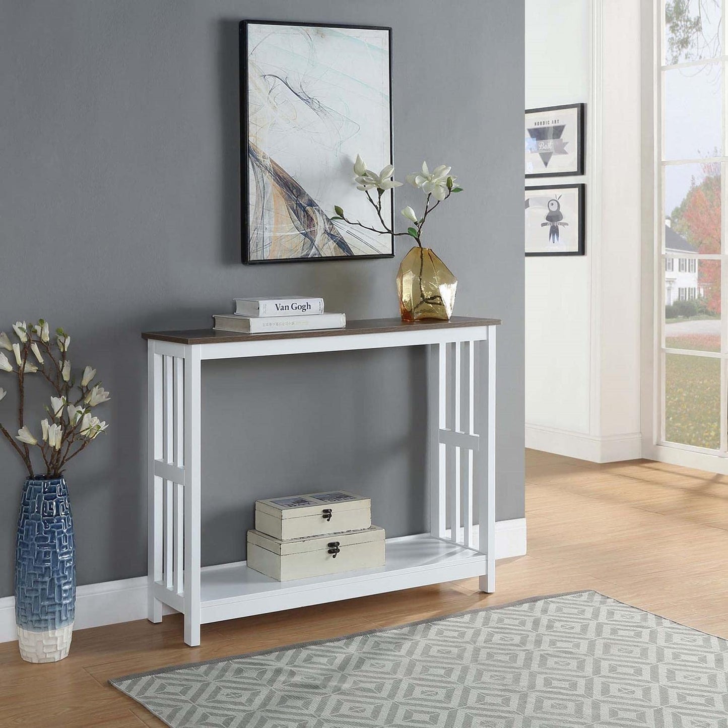 TABLE | Ergode Mission Console Table with Shelf | Transitional & Contemporary Design | Durable MDF & Particleboard | Ample Storage | Versatile for Living Room, Entryway, Den, or Home Office | Pair with Ergode Mission Collection | casafoyer.myshopify.com