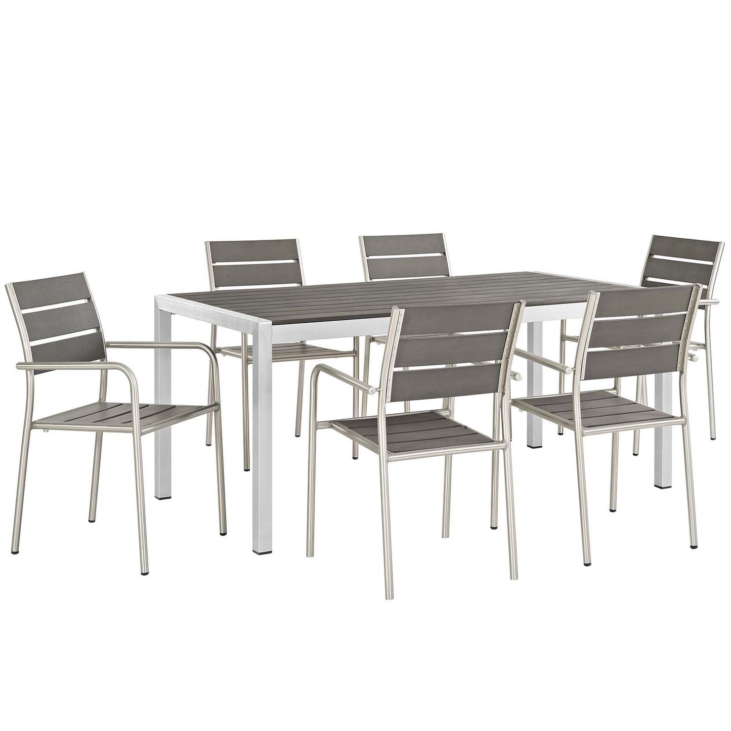 kitchen and dining room sets | CasaFoyer Shore Outdoor Patio Dining Furniture Set | Sturdy Aluminum Frame | Minimalist Design | 7 Piece Set | casafoyer.myshopify.com