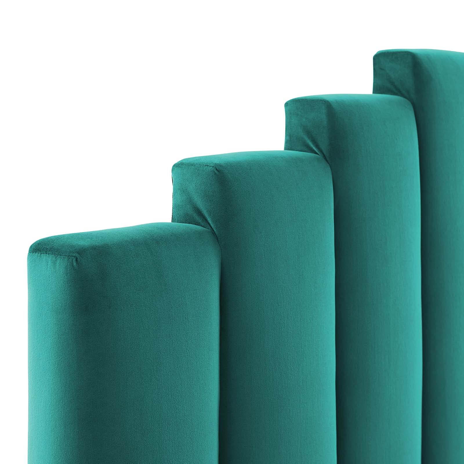 headboards | CasaFoyer Noelle Performance Velvet Full/Queen Headboard | Opulent Art Deco Style | Stain-Resistant Fabric | Adjustable Height | Cozy Foam Padding | casafoyer.myshopify.com