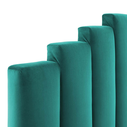 headboards | CasaFoyer Noelle Performance Velvet Full/Queen Headboard | Opulent Art Deco Style | Stain-Resistant Fabric | Adjustable Height | Cozy Foam Padding | casafoyer.myshopify.com