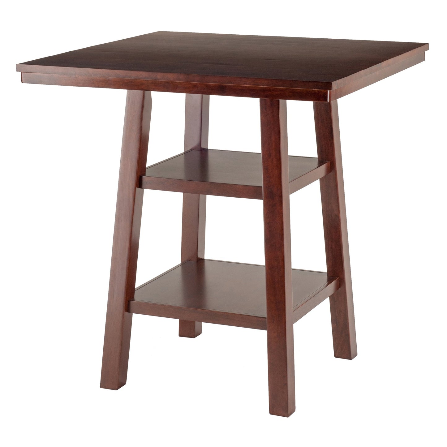 childrens table and chair sets | CasaFoyer Orlando High Table and V-Back Stool Set | 5-Piece Collection | 2 Shelves | Versatile & Stylish | Walnut Finish | Solid Wood | Space-Saving Design | Easy Assembly | casafoyer.myshopify.com