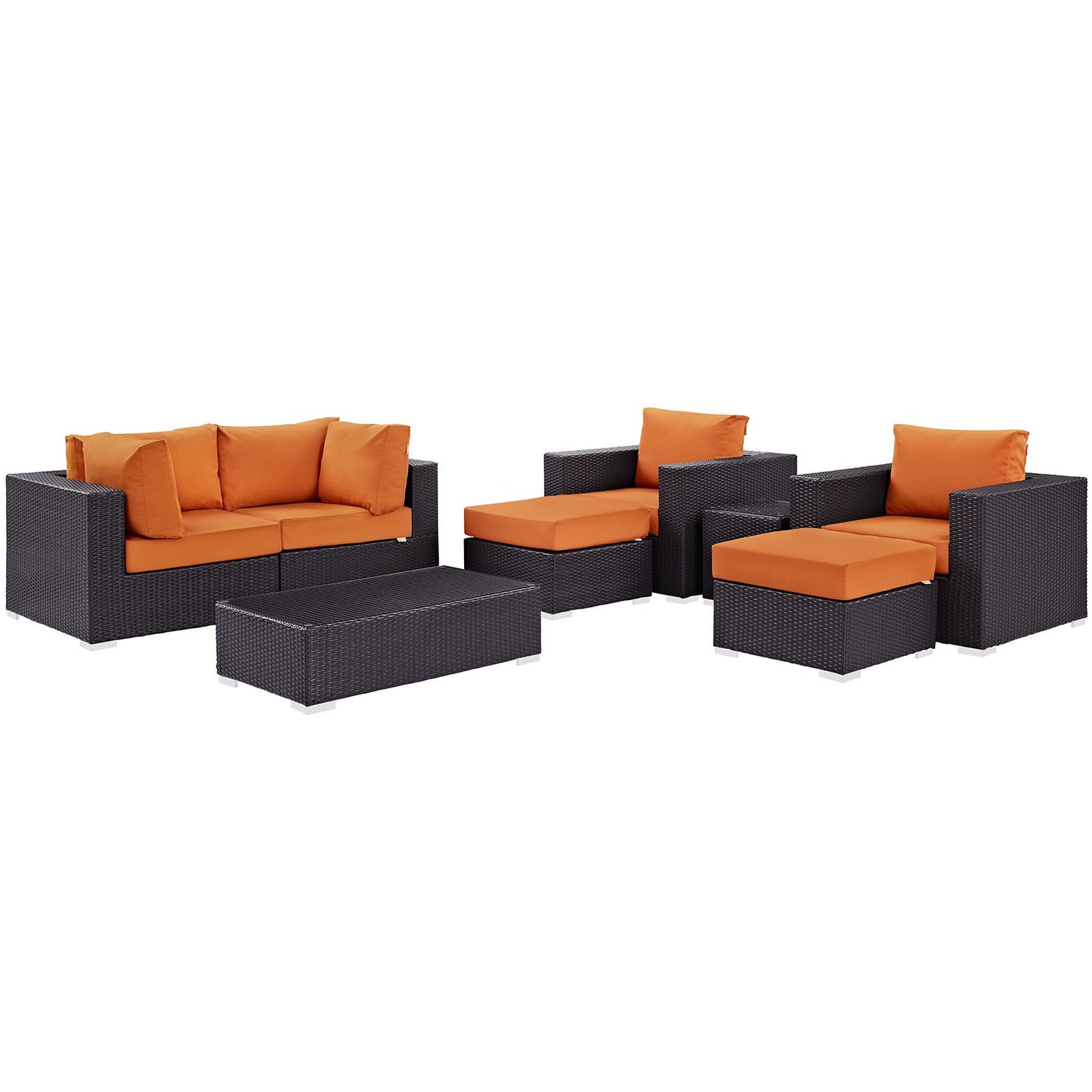 kitchen and dining room sets | CasaFoyer Convene Outdoor Sectional Set | Durable Rattan Weave | Weather-Resistant Cushions | 8 Piece Patio Furniture | casafoyer.myshopify.com