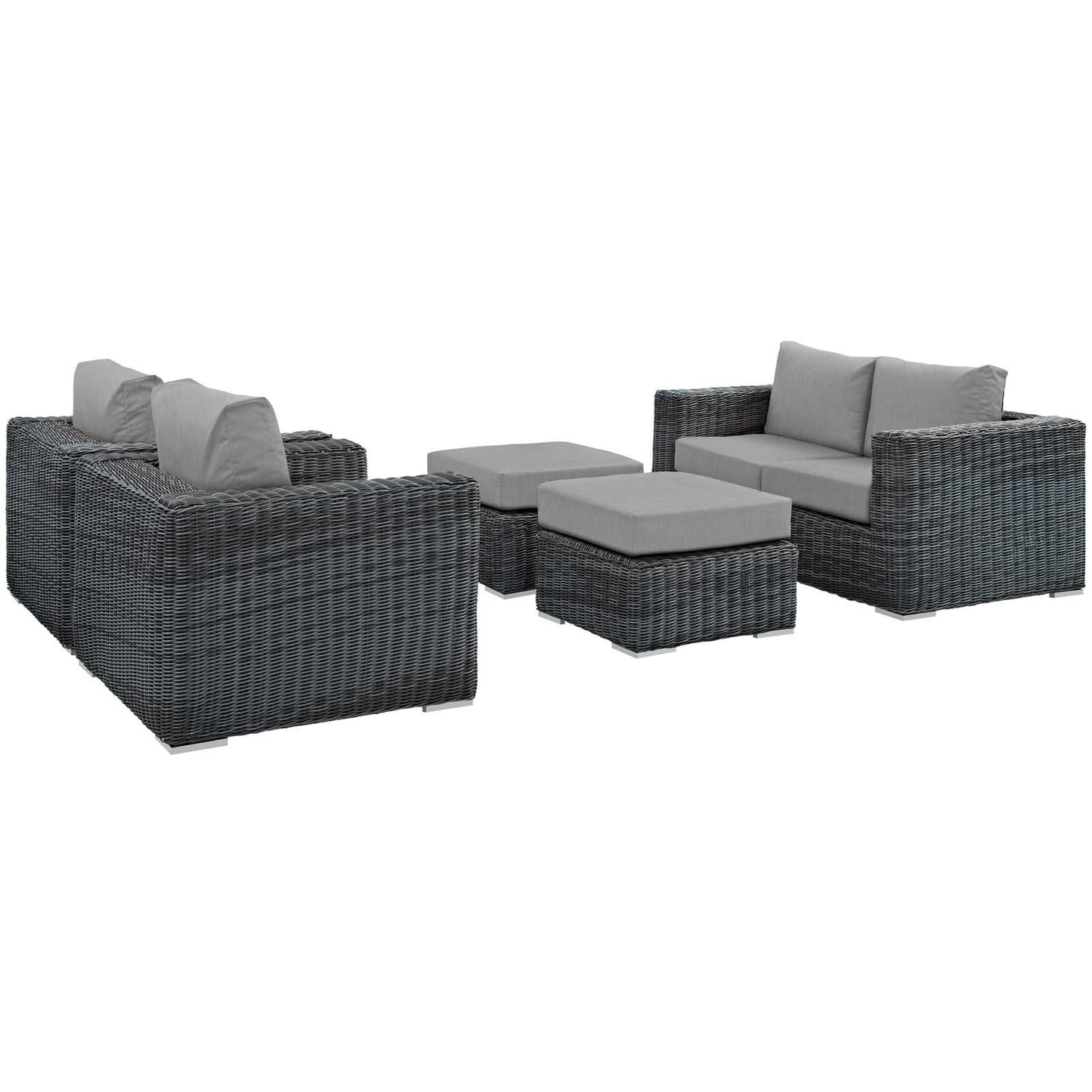 kitchen and dining room sets | CasaFoyer Summon Outdoor Patio Sectional Sofa Set | Comfortable & High-Quality | Two-Tone Rattan | Sunbrella Cushions | UV Protection | Powder-Coated Aluminum Frame | Perfect for Patio, Backyard, Poolside | casafoyer.myshopify.com