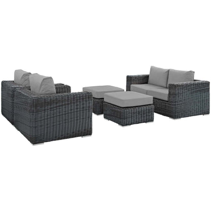 kitchen and dining room sets | CasaFoyer Summon Outdoor Patio Sectional Sofa Set | Comfortable & High-Quality | Two-Tone Rattan | Sunbrella Cushions | UV Protection | Powder-Coated Aluminum Frame | Perfect for Patio, Backyard, Poolside | casafoyer.myshopify.com