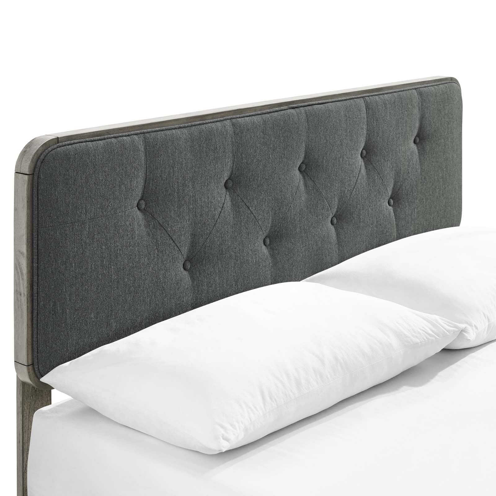 adjustable bed bases | CasaFoyer Bridgette Tufted Wood King Platform Bed | Modern Design | Wood Grain Frame | No Box Spring Needed | Supports Various Mattresses | Gray Charcoal | casafoyer.myshopify.com