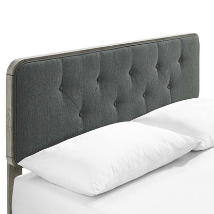 adjustable bed bases | CasaFoyer Bridgette Tufted Wood King Platform Bed | Modern Design | Wood Grain Frame | No Box Spring Needed | Supports Various Mattresses | Gray Charcoal | casafoyer.myshopify.com