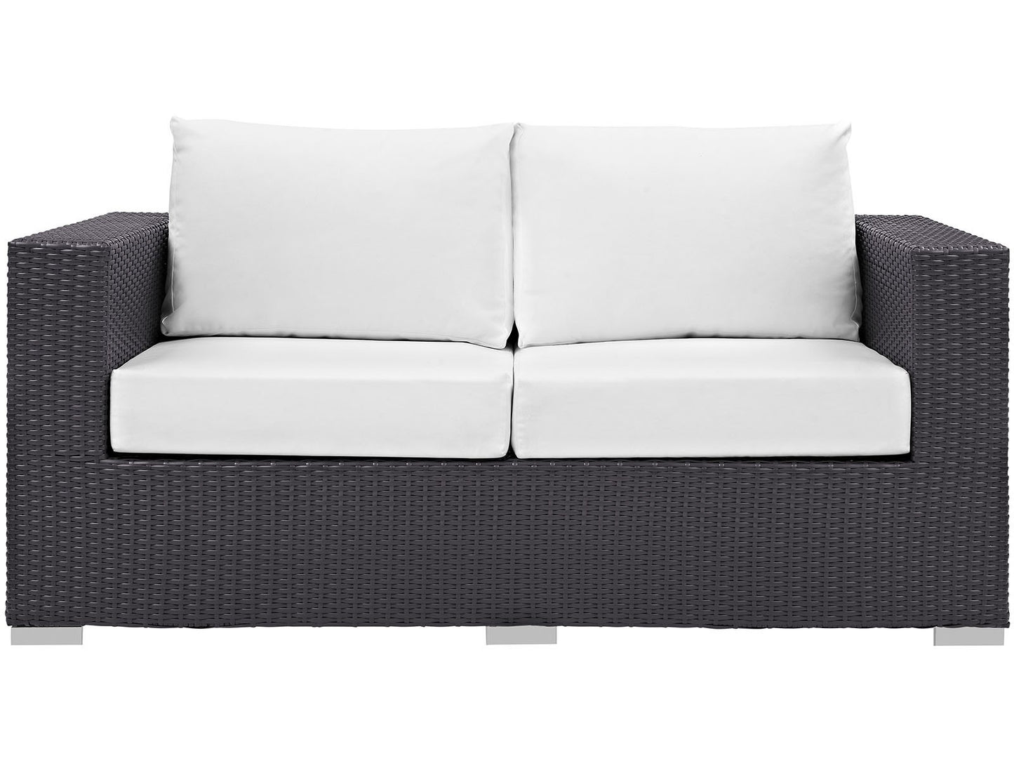 Patio Furniture Sets | Convene Outdoor Sectional Loveseat | Durable Rattan & Aluminum Frame | Weather-Resistant Cushions | Ideal for Patio, Backyard, Poolside | casafoyer.myshopify.com