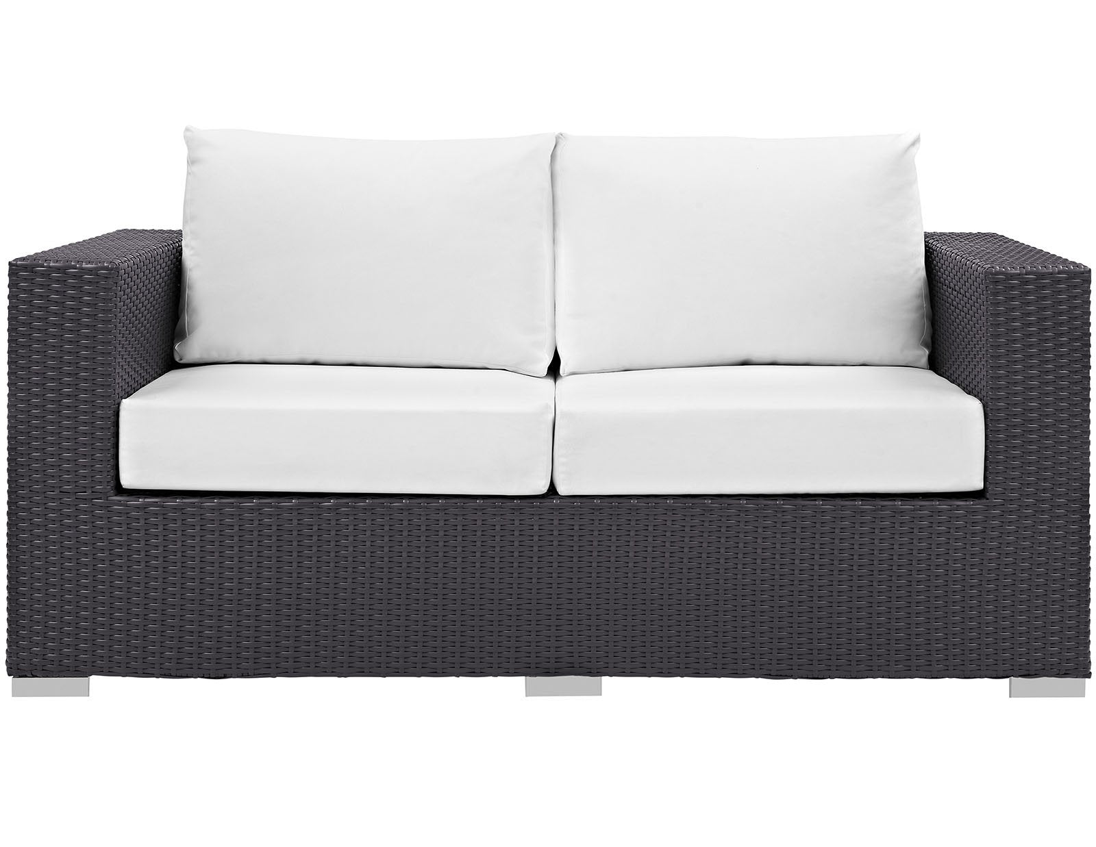 Patio Furniture Sets | Convene Outdoor Sectional Loveseat | Durable Rattan & Aluminum Frame | Weather-Resistant Cushions | Ideal for Patio, Backyard, Poolside | casafoyer.myshopify.com