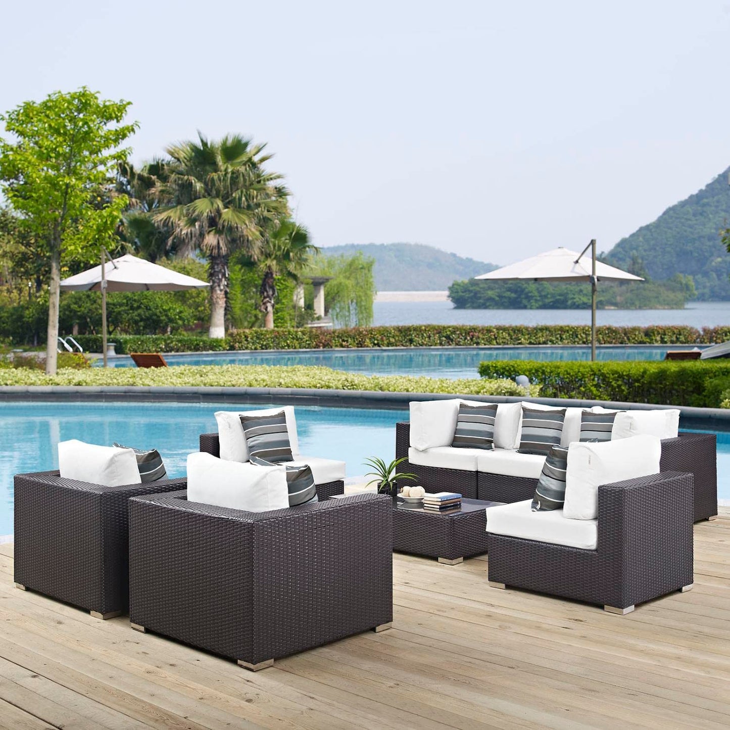 kitchen and dining room sets | CasaFoyer Convene Outdoor Sectional Set | Durable Rattan Weave | Weather-Resistant Cushions | Versatile Furniture for Patio, Backyard, Poolside | Includes Coffee Table, Armless, Armchair, Corner Sections | casafoyer.myshopify.com