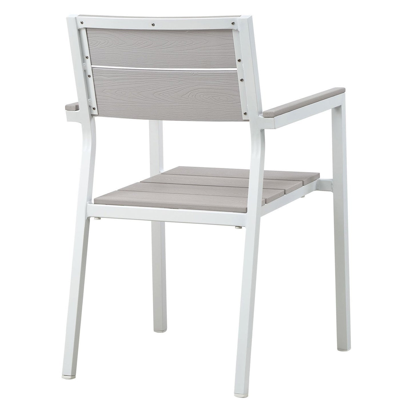 Patio Furniture Sets | Maine Outdoor Patio Dining Furniture Collection | Synthetic Wood Grain Plank Boards | Aluminum Frame | Ideal for Contemporary Outdoor Dining | 5 Piece Set | casafoyer.myshopify.com