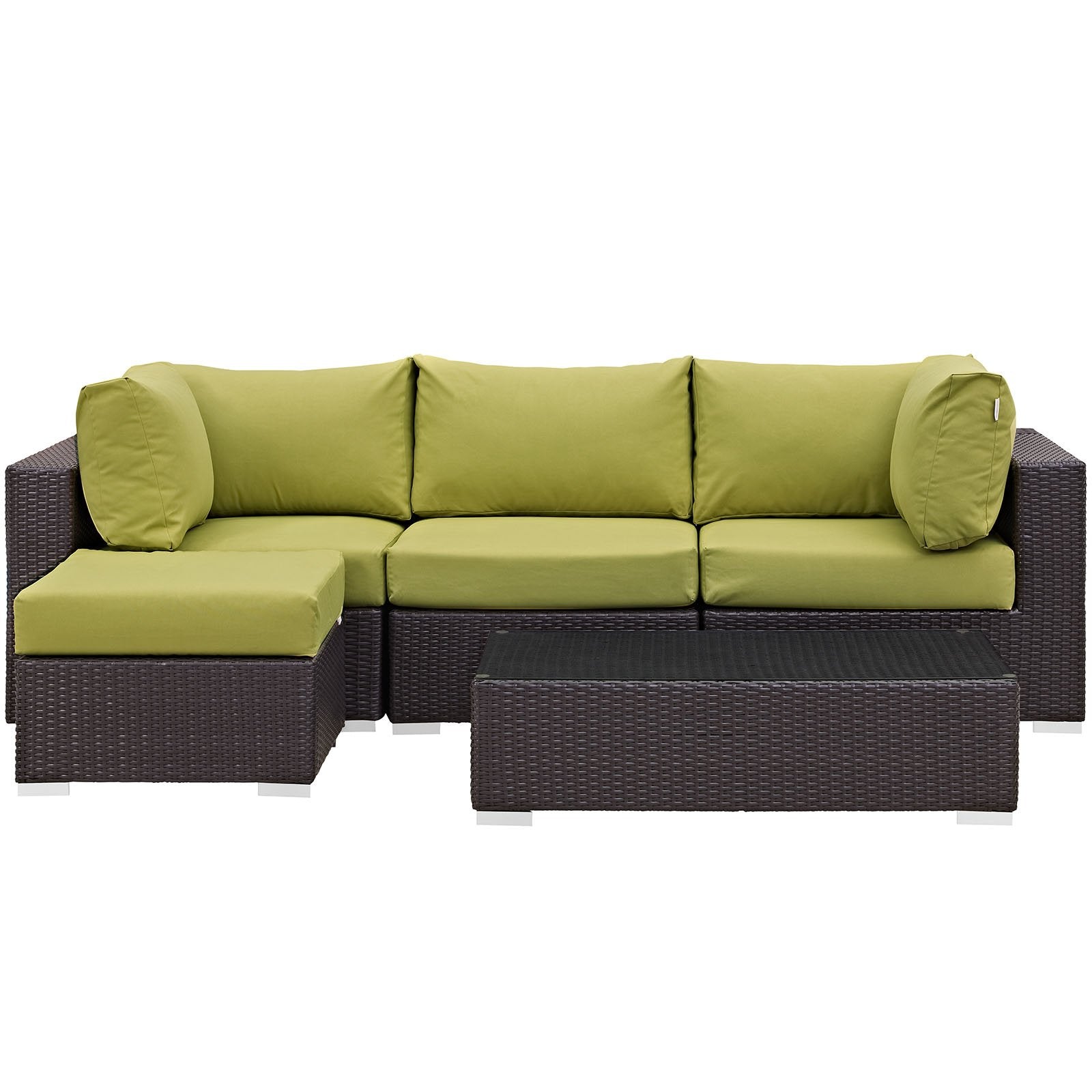 kitchen and dining room sets | CasaFoyer Convene Outdoor Sectional Set | Durable Rattan Weave | Weather-Resistant Cushions | 5 Piece Patio Sofa Set with Ottoman & Coffee Table | casafoyer.myshopify.com