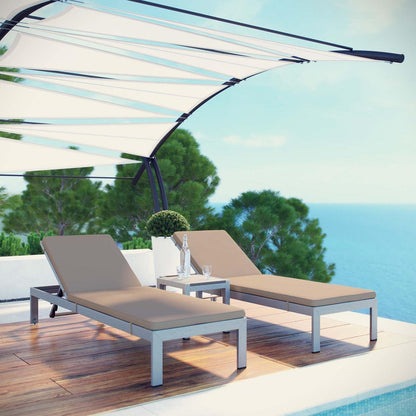 home office desk chairs | CasaFoyer Shore Outdoor Sun Lounger Set | Aluminum Frame | Clear Wheels | Minimalist Design | Includes Side Table & 2 Chaise Loungers | casafoyer.myshopify.com